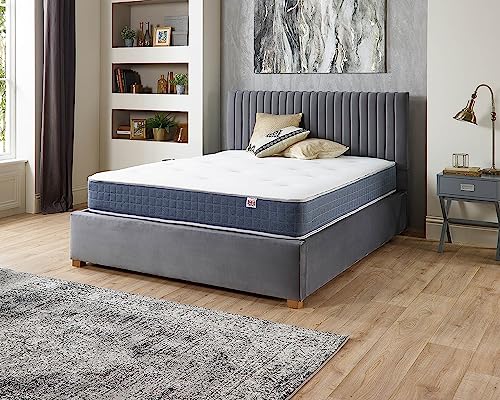 Aspire Beds 22 cm doppelseitige Doppel-Schlaftasche + 1000 Taschenfederkernmatratze, Doppelbett, 1,2 x 1,8 m, Blauer Rand Aspire Beds 22 cm doppelseitige Doppel-Schlaftasche + 1000 Taschenfederkernmatratze, Doppelbett, 1,2 x 1,8 m, Blauer Rand von Aspire Beds