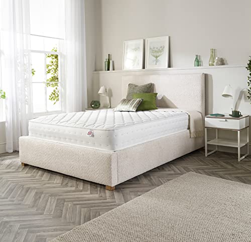 Aspire Beds Diamond Hybrid + Sprungfeder-und Ökoschaum, mittlere Härte, Supreme Economy Matratze, Memory Polyurethan-Schaum Schaumstoff, weiß, Kleines Doppelbett von Aspire Beds