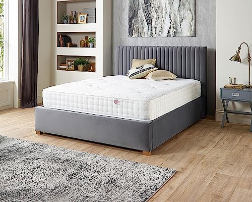 Aspire Beds Doppelseitige Matratze mit Taschenfederkern und 1000 Taschenfederkernmatratze, 23 cm, Naturwolle, mit weißem Rand von Aspire Beds