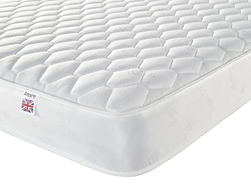 Aspire Beds Hexa-Dream Hybrid + Sprung & Eco Foam Medium Firmness Superior Economy Matratze, Memory Polyurethan-Schaum Schaumstoff, weiß, Small Single von Aspire Beds