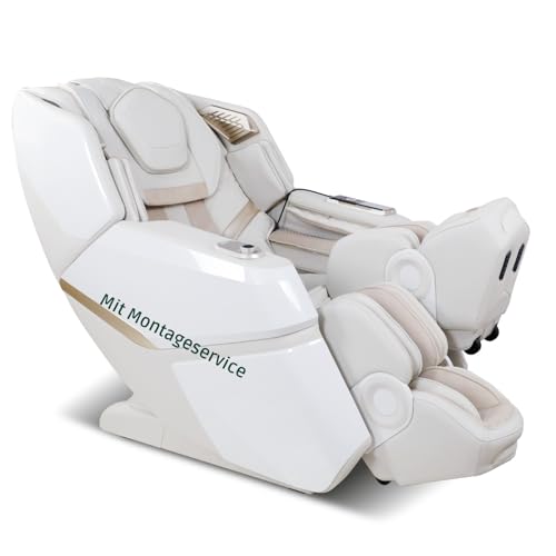 Aspria Space Walk 3D Massagesessel mit Wärmefunktion, Zero Gravity Liegefunktion, Shiatsu, 3D Surround-Sound, Ganzkörpermassage, Körperscan (Weiß mit Aufbauservice) von Aspria