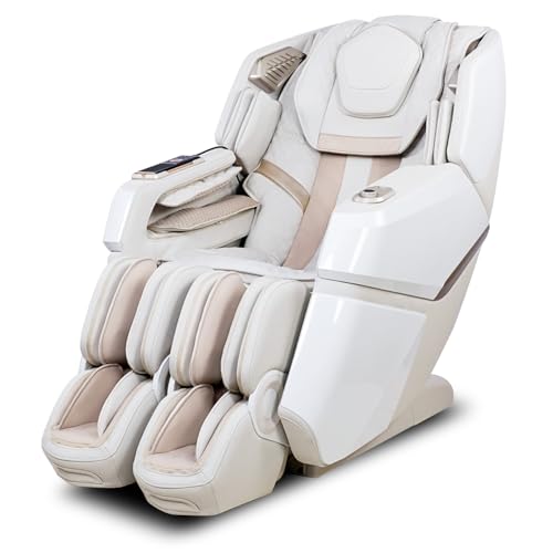 Aspria Space Walk 3D Massagesessel mit Wärmefunktion, Zero Gravity Liegefunktion, Shiatsu, 3D Surround-Sound, Ganzkörpermassage, Körperscan (Weiß) von Aspria