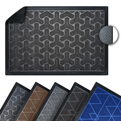 Asquare Fußmatte für Innen und Außen - Türvorleger Indoor Outdoor - Schmutzfangmatte in verschiedenen Größen - Sauberlaufmatte (Schwarz, 40 x 60) von Asquare