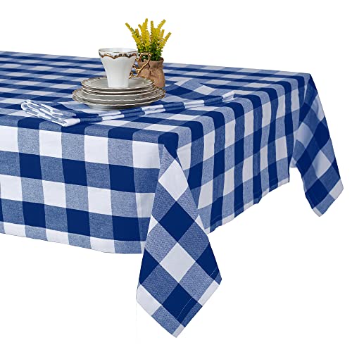 Tischdecke 140x240 - Robustes Tischtuch aus Baumwolle - Hochwertige Tischdecke blau kariert - Table Cloth - Waschbare Stofftischdecke mit 220g/m² Tischdecke 140x240 - Robustes Tischtuch aus Baumwolle - Hochwertige Tischdecke blau kariert - Table Cloth - Waschbare Stofftischdecke mit 220g/m² von Asquare