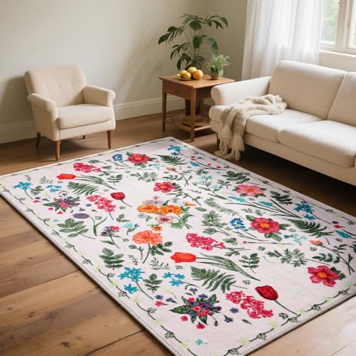 Asrug Flroal beige Teppiche, rutschfeste Teppiche für Wohnzimmer, Schlafzimmer, Innenbereich, Esszimmer, Teppiche unter dem Tisch, Teppich für Küche, Büro, Beige, 90 x 150 cm Asrug Flroal beige Teppiche, rutschfeste Teppiche für Wohnzimmer, Schlafzimmer, Innenbereich, Esszimmer, Teppiche unter dem Tisch, Teppich für Küche, Büro, Beige, 90 x 150 cm von Asrug