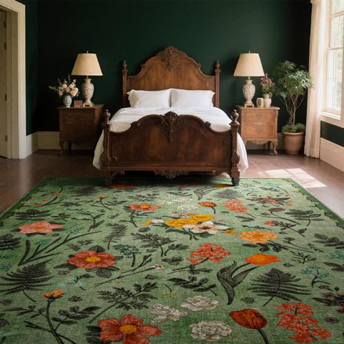 Asrug Große Teppiche für Wohnzimmer, rutschfeste Teppiche für Schlafzimmer, Innenbereich, Esszimmer, Teppiche unter dem Tisch, für Küche, Büro, Grün, 20,3 x 3 m von Asrug