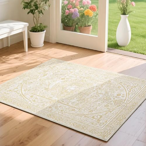 Asrug Kleiner Vintage-Teppich für den Eingangsbereich, waschbar, rutschfest, maschinenwaschbar, 60 x 90 cm, leicht zu reinigen, weicher niedriger Flor, Innenbodendekoration für Küche, Büro, Badezimmer Asrug Kleiner Vintage-Teppich für den Eingangsbereich, waschbar, rutschfest, maschinenwaschbar, 60 x 90 cm, leicht zu reinigen, weicher niedriger Flor, Innenbodendekoration für Küche, Büro, Badezimmer von Asrug