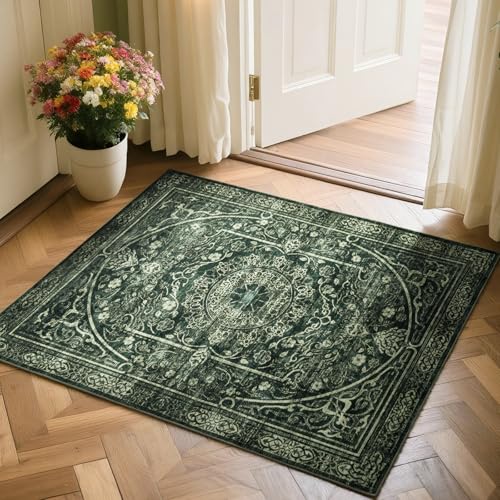 Asrug Kleiner Vintage-Teppich für den Eingangsbereich, waschbar, rutschfest, maschinenwaschbar, 60 x 90 cm, leicht zu reinigen, weicher niedriger Flor, Innenbodendekoration für Küche, Büro, Badezimmer Asrug Kleiner Vintage-Teppich für den Eingangsbereich, waschbar, rutschfest, maschinenwaschbar, 60 x 90 cm, leicht zu reinigen, weicher niedriger Flor, Innenbodendekoration für Küche, Büro, Badezimmer von Asrug