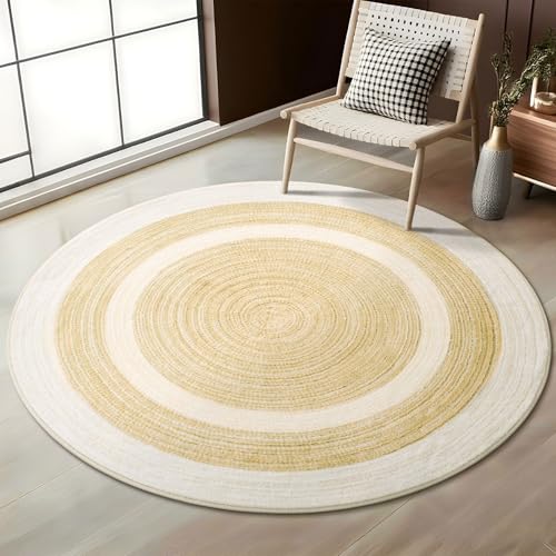 Asrug Runder Teppich für Esszimmer, 152 cm, rutschfest, maschinenwaschbar, Kreisteppiche für Wohnzimmer, Küche, Schlafzimmer, Kinderzimmer, Eingangsbereich, Spielzimmer, moderner weicher Überwurf Asrug Runder Teppich für Esszimmer, 152 cm, rutschfest, maschinenwaschbar, Kreisteppiche für Wohnzimmer, Küche, Schlafzimmer, Kinderzimmer, Eingangsbereich, Spielzimmer, moderner weicher Überwurf von Asrug