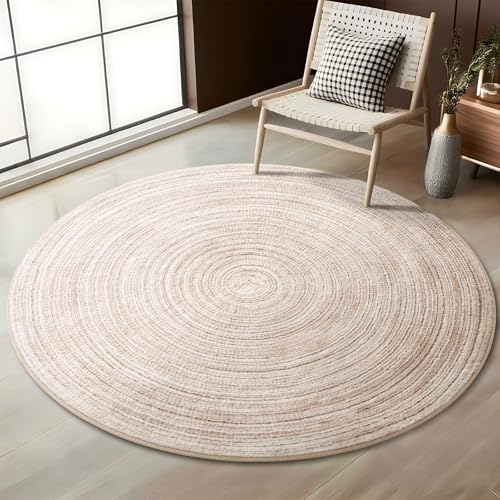 Asrug Runder Teppich für Esszimmer, 152 cm, rutschfest, maschinenwaschbar, Kreisteppiche für Wohnzimmer, Küche, Schlafzimmer, Kinderzimmer, Eingangsbereich, Spielzimmer, moderner weicher Asrug Runder Teppich für Esszimmer, 152 cm, rutschfest, maschinenwaschbar, Kreisteppiche für Wohnzimmer, Küche, Schlafzimmer, Kinderzimmer, Eingangsbereich, Spielzimmer, moderner weicher von Asrug