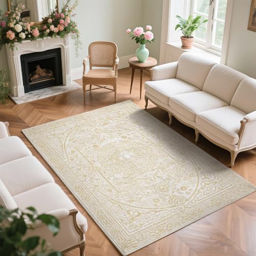 Asrug Vintage-Teppiche für Wohnzimmer, 12,7 x 17,8 cm, Beige, rutschfeste Teppiche für Schlafzimmer, Innenbereich, Esszimmer, Teppiche unter dem Tisch, Teppich für Küche, Büro, Beige, 1,5 x 2,1 m Asrug Vintage-Teppiche für Wohnzimmer, 12,7 x 17,8 cm, Beige, rutschfeste Teppiche für Schlafzimmer, Innenbereich, Esszimmer, Teppiche unter dem Tisch, Teppich für Küche, Büro, Beige, 1,5 x 2,1 m von Asrug