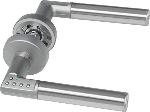 ASSA ABLOY digitaler Türbeschlag Code Handle DIN Rechts - Zimmertürgriff mit PIN-Code - Silber aus Edelstahl, 5 cm x 5 cm von Tesa Assa Abloy