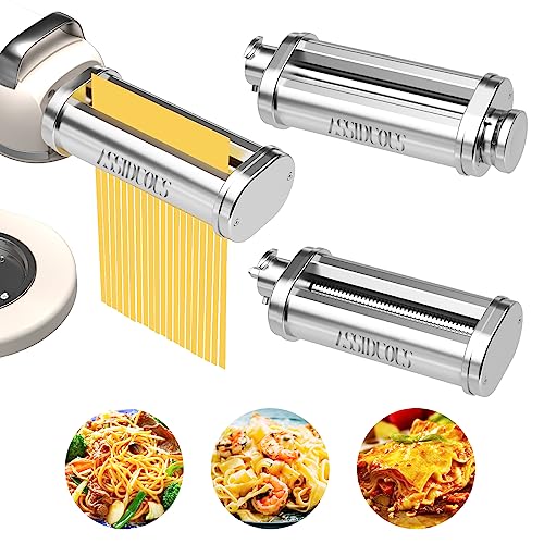 Nudelaufsatz für KVC/KVL Kenwood Küchenmaschinen, 3-in-1 Nudelroller Aufsatz Edelstahl Nudelvorsatz für Kenwood, mit Nudelblattroller Spaghettischneider Fettuccineschneider Nudelaufsatz für KVC/KVL Kenwood Küchenmaschinen, 3-in-1 Nudelroller Aufsatz Edelstahl Nudelvorsatz für Kenwood, mit Nudelblattroller Spaghettischneider Fettuccineschneider von Assiduous