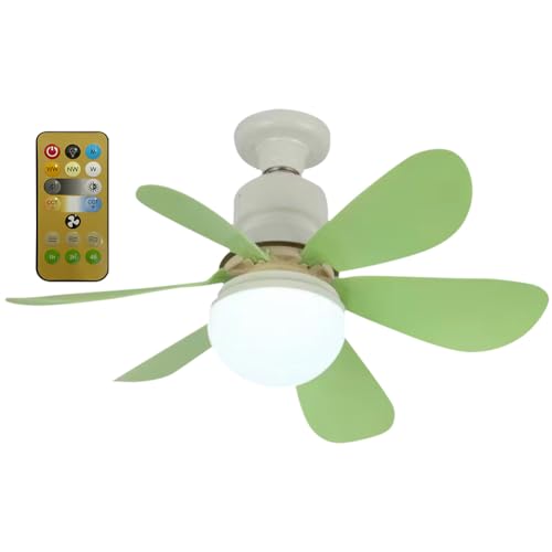 Asslye Deckenventilator mit Beleuchtung und Fernbedienung, E26/E27 Deckenlampe Mit Ventilator, 40W LED Deckenleuchte Mit Ventilator Einstellbare Windgeschwindigkeit, 3 Farbtemperatur,Timer von Asslye