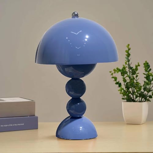 Asslye LED Pilz Lampe, Dimmbar Flowerpot Tischlampe, Modern Pilzlampe mit 3 Farben, Flowerpot Lamp für Schlafzimmer, Wohnzimmer, Restaurants, BüRo (PLUG-IN Blau) von Asslye