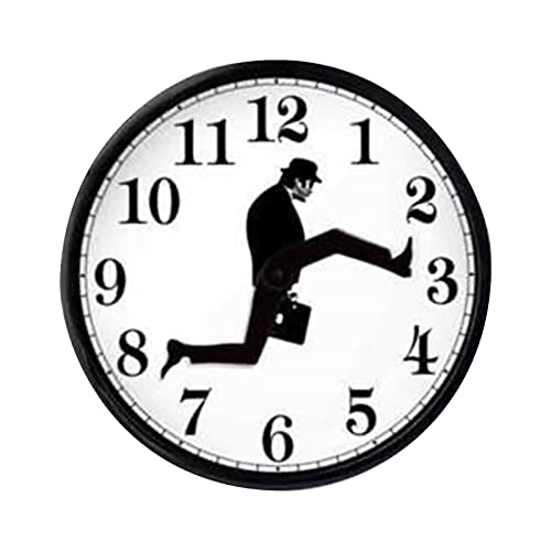 Silly Walk Wanduhr Ministerium für Silly Walks Uhr, Monty Python inspirierte Silly Walk Wanduhr Kreative Walking Clock Humanoide Walking Clock Neuheit Wanduhr Lustige Geschenke Kunstuhren (Schwarz) von Asslye