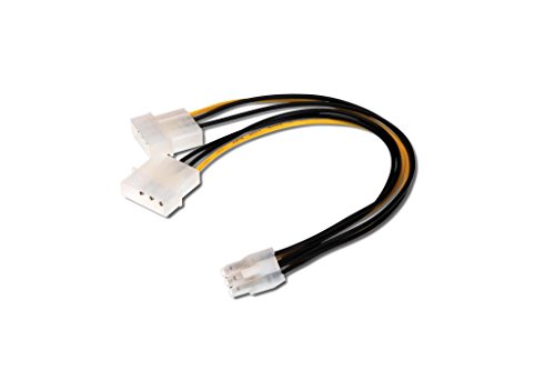Digitus ASSMANN PCI Stromkabel Fuer Grafikkarte 0,2m 2x5,25Z 3Pin M zu 6Pin M Bulk von DIGITUS