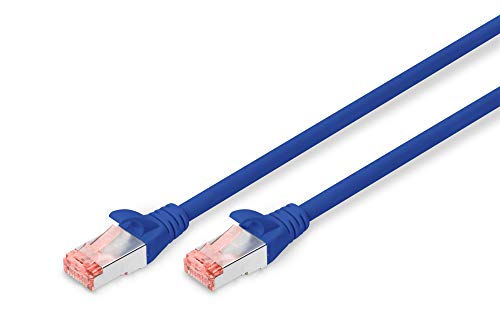 DIGITUS LAN Kabel Cat 6 - 10m - RJ45 Netzwerkkabel - S/FTP Geschirmt - Kompatibel zu Cat 6A & Cat 7 - Blau von DIGITUS