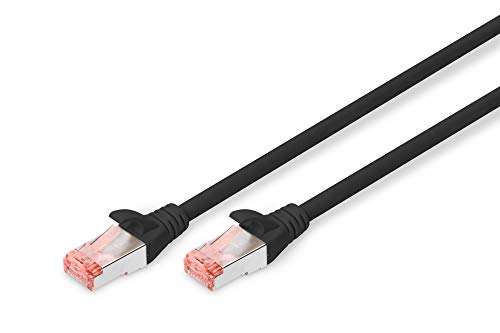 DIGITUS LAN Kabel Cat 6 - 3m - RJ45 Netzwerkkabel - S/FTP Geschirmt - Kompatibel zu Cat 6A & Cat 7 - Schwarz von DIGITUS