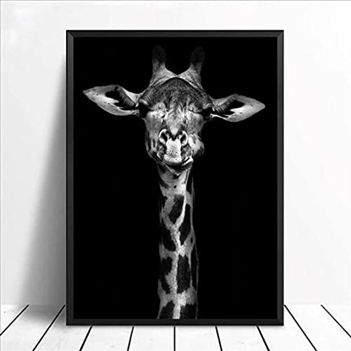 Assmy Full Drill Diamond Painting Set 5D DIY Schwarz-weiße Giraffe Diamant Malerei voller Bohrer für Erwachsene,Crystal Strass Stickerei Home Wand Decor Gemälde Kreuzstich Diamond Round Drill 40x50cm von Assmy