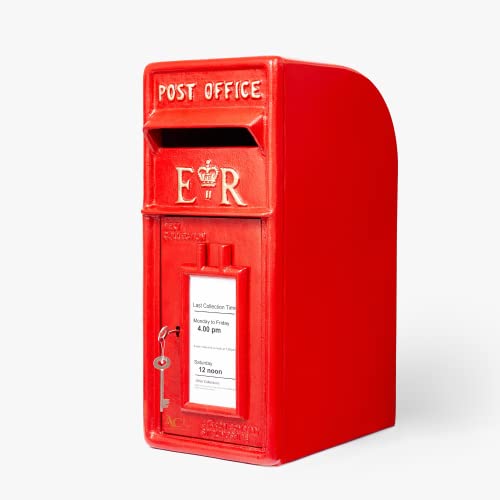 ACL Royal Mail Postkasten - ER Roter Briefkasten mit Schloss - Wandhalterung/Säulenhalterung Postkasten - Abschließbarer Versandkarton Royal Mail Replica - Langlebiger Gusseisen Postkasten (Rot) von Assorted Collections