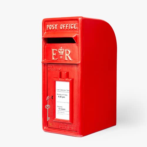 Assorted Collections Pfostenmontierte Briefbox– ER Briefkasten mit Schloss, Briefkasten im Gusseisen-Postamtsstil, Wandmontage oder Säulenmontage, langlebige und abschließbare Versandbox von Assorted Collections