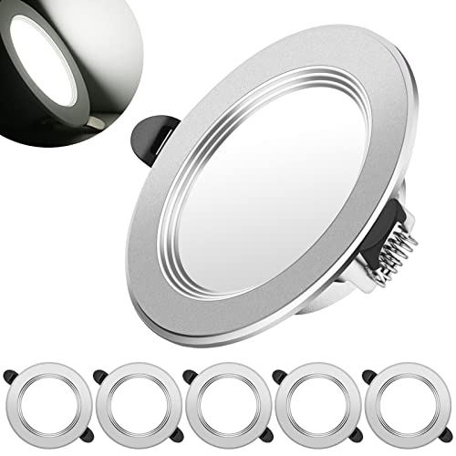 Asstikoo LED Einbaustrahler 230V, 7W LED Spots Einbauleuchten Led Flach Kaltweiß 6000K 700LM Deckenstrahler Deckenspots Einbauspots Spotlight für Badezimmer Küche Wohnzimmer Korridor, 6er Set von Asstikoo