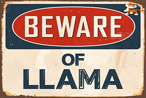 Schild "Beware of Lama", Aluminium, 20,3 x 30,5 cm, Vintage-Stil, Reproduktion Schild "Beware of Lama", Aluminium, 20,3 x 30,5 cm, Vintage-Stil, Reproduktion von AstTUqb