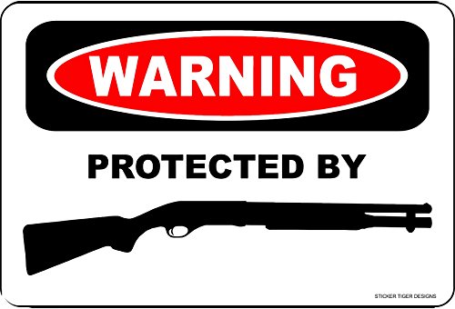 Schild mit Aufschrift "Warning Protected by Shotgun", Aluminium, 30,5 x 20,3 cm Schild mit Aufschrift "Warning Protected by Shotgun", Aluminium, 30,5 x 20,3 cm von AstTUqb
