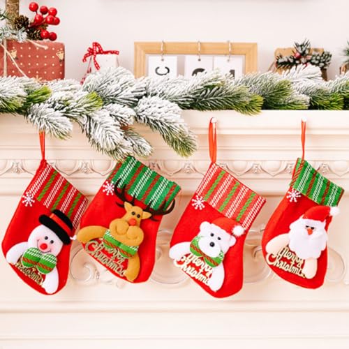 AstarFavor 8PCS Weihnachtsstrümpfe,Nikolausstrumpf Set Weihnachtsbaum Socken Nikolausstiefel Socken Weihnachtsstrumpf Geschenktüte Nikolaussocken Für Weihnachtsfeier Dekorieren von AstarFavor