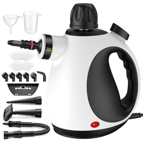 Dampfreiniger Handgerät,1050W Hochleistung Steam Cleaner mit Sicherheitsverriegelung,350ml Tank Handdampfreiniger mit 14 Zubehör,Dampfreiniger für Alles Polstermöbel Auto Fenster Fliesen Teppich von Astarama