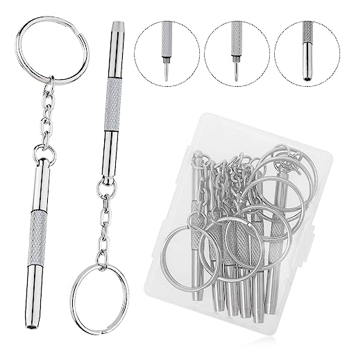 6 Stück Mini Brillen Schraubendreher, 3 in 1 Brillen-Reparatur-Set Edelstahl Screwdriver Schlüsselbund Precision Kleines Schraubenzieher für Sonnenbrillen, Schmuck und Uhren Reparatur von ASTER