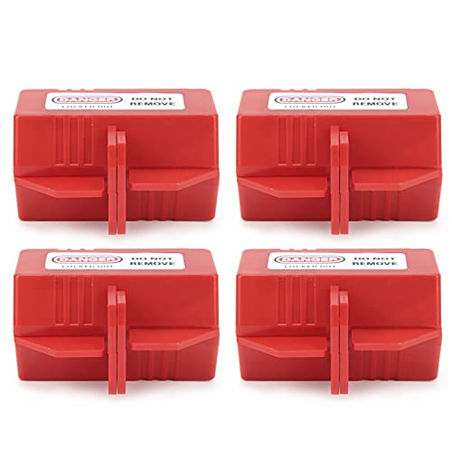 4PCS Lockout Plug Lock Industriewerkzeug Roter Stecker Lockout Tagout Lockout Tagout Kit für 110V Stecker, Schlösser und Zubehör von Astibym