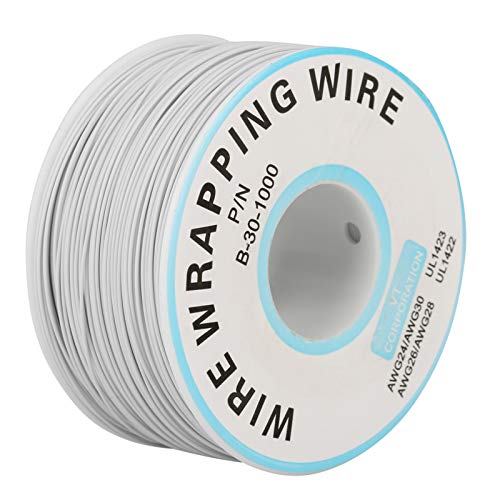 Elektrokabel,30AWG verzinntes Kupferkabel 1 Rolle Wire-Wrapping Single Wire Litze Oxidationsbeständigkeit für Laptop-Motherboard mit Kunststoffspule(white), Elektrisches Zubehör von Astibym