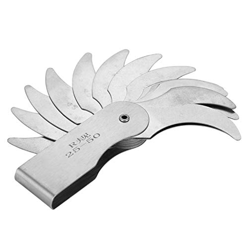 Rundungslehre Externe Innenlehre Edelstahl Konvex Konkave Lehre Radiuslehre Set für Werkzeug- und Formenbauer Maschinisten(R25-50MM) von Astibym