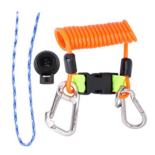 Tauch-Lanyard-Spule, Keep Diving Anti-Lost Spring Coil Lanyard Sicherheits-Notfallwerkzeug mit Schnellverschluss(Orange), Tauchen von Astibym