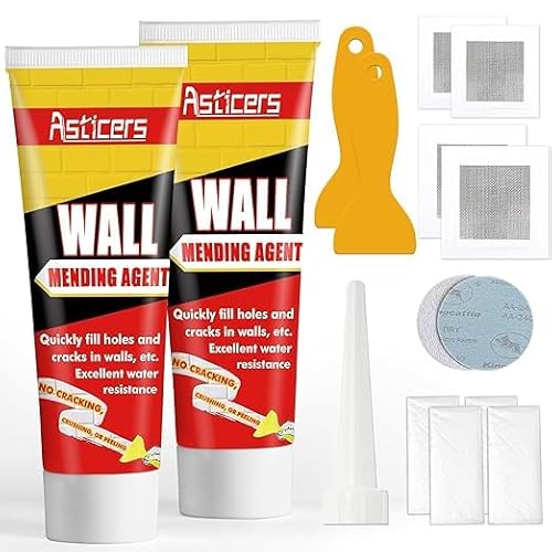 Wandreparatur Creme, Wand reparatur weiss paste, Spachtelmasse Wand für schnelle Reparaturen, Wandfüller Weißer Trockenbau-Patch zur Reparatur von Rissen, Löchern, Peeling Wandreparatur Creme, Wand reparatur weiss paste, Spachtelmasse Wand für schnelle Reparaturen, Wandfüller Weißer Trockenbau-Patch zur Reparatur von Rissen, Löchern, Peeling von Asticers
