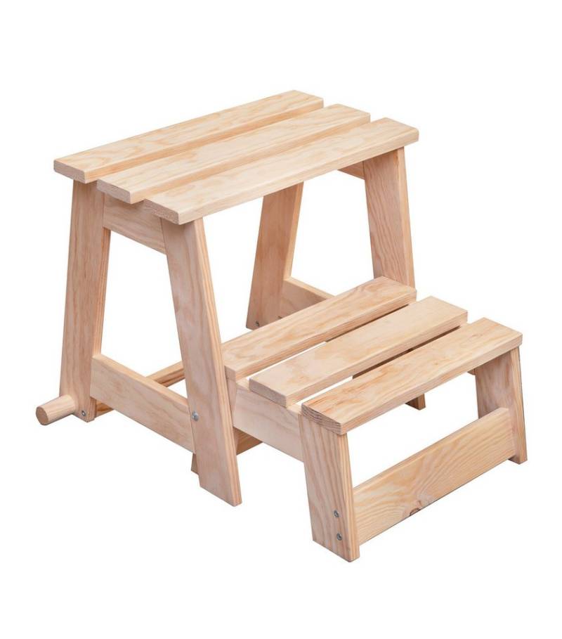 Astigarraga Kit Line Klapptritt Klapptritt STEP UP, faltbarer Tritthocker aus Vollholz, Mit 2 Stufen zum einklappen von Astigarraga Kit Line