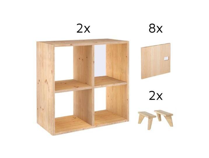 Astigarraga Kit Line Standregal Dinamic Regal-Set Raumwunder ; Würfelregal; Vollholz, mit 8 Fächern auf zwei Regale aufgeteilt, braun Astigarraga Kit Line Standregal Dinamic Regal-Set Raumwunder ; Würfelregal; Vollholz, mit 8 Fächern auf zwei Regale aufgeteilt, braun von Astigarraga-Kit-Line