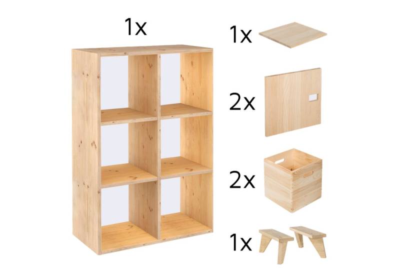 Astigarraga Kit Line Standregal Dinamic Regal-Set "Allrounder", Würfelregal, Vollholz, 8-tlg. von Astigarraga Kit Line