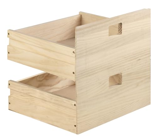 Astigarraga Kit Line Set mit 2 Schubladen für modulare Regalwürfel DINAMIC, massives Kiefernholz von Astigarraga