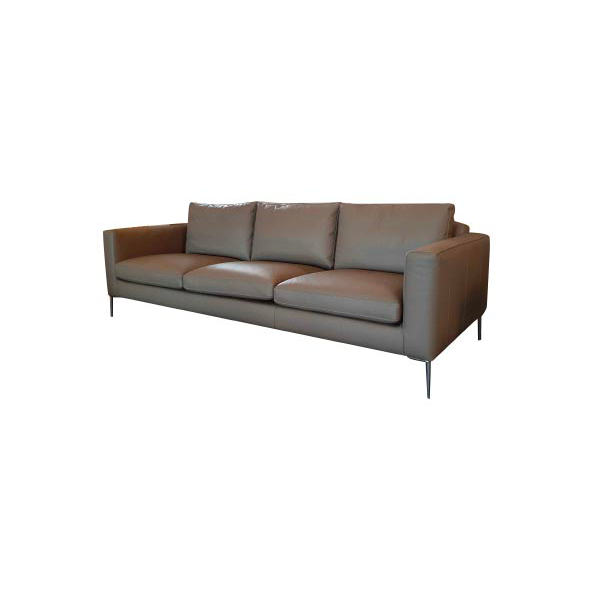 3-Sitzer Ledersofa Modena (grau), Astor Valmori von Astor Valmori