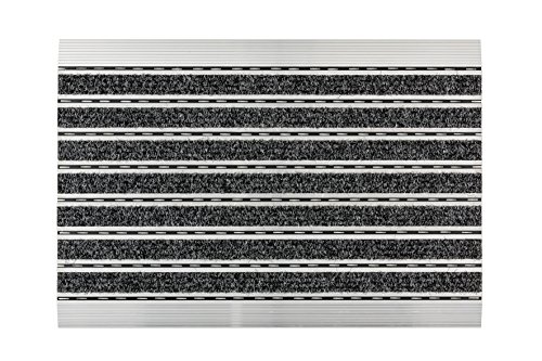 ASTRA Wetterfeste Alu Fußmatte - Aluminiumrahmen 40x60cm anthrazit - rutschfeste Schmutzfangmatte sehr robust - außen Fussmatte - Türmatte Außenbereich, Grau von Astra