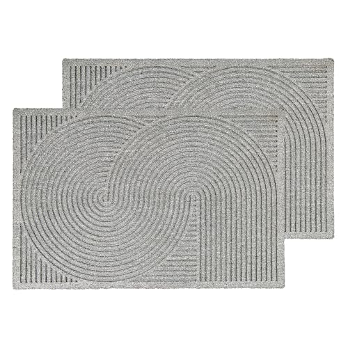 Astra Fussmatte außen - Schmutzfangmatte wetterfest - rutschfeste Türmatte für Eingangsbereich & Balkon - strapazierfähige Fußmatte 2er Set 45x75 cm Silber Astra Fussmatte außen - Schmutzfangmatte wetterfest - rutschfeste Türmatte für Eingangsbereich & Balkon - strapazierfähige Fußmatte 2er Set 45x75 cm Silber von Astra