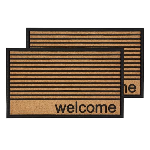 Astra Fußmatte außen rutschfest - Outdoor Schmutzfangmatte - Eingangsmatte Gummi und Polypropylen - Türmatten 2er Set 45 x 75 cm Welcome Astra Fußmatte außen rutschfest - Outdoor Schmutzfangmatte - Eingangsmatte Gummi und Polypropylen - Türmatten 2er Set 45 x 75 cm Welcome von Astra