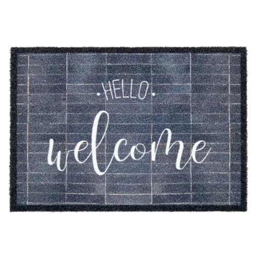 Hochwertige Brush Fußmatte Haustür - Hello Welcome 50 x 70 cm - rutschfeste Schmutzfangmatte wetterfest - außen Fussmatte innen - Waschbare Türmatte Hochwertige Brush Fußmatte Haustür - Hello Welcome 50 x 70 cm - rutschfeste Schmutzfangmatte wetterfest - außen Fussmatte innen - Waschbare Türmatte von Astra