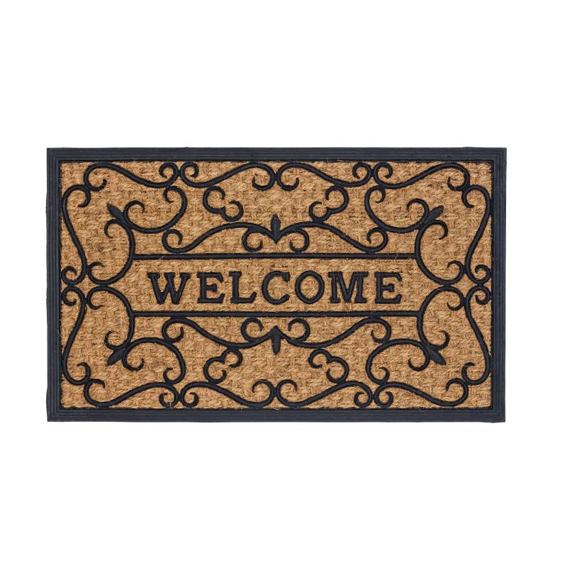 Astra Kokosmatte 'Coco Deluxe Light' 45 x 75 cm Relief Welcome braun von Astra