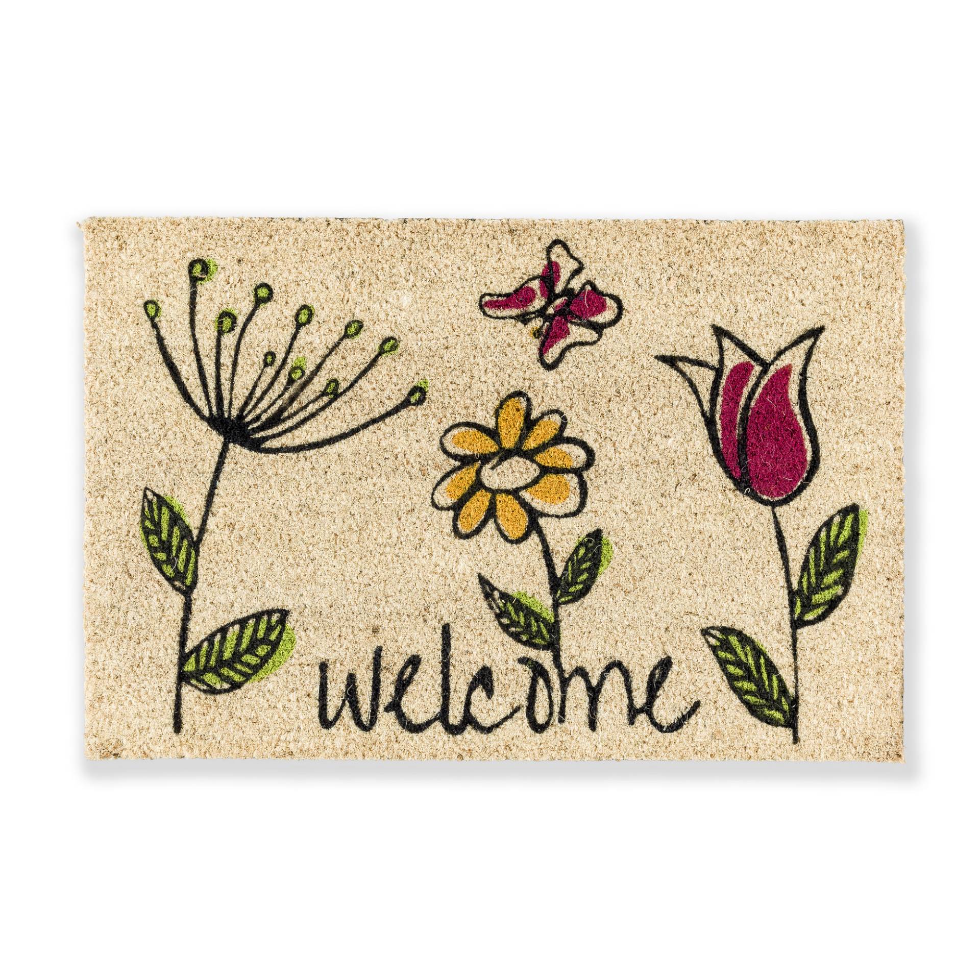 Astra Kokosmatte 'Coco Style' 40 x 60 cm Blumen beige von Astra
