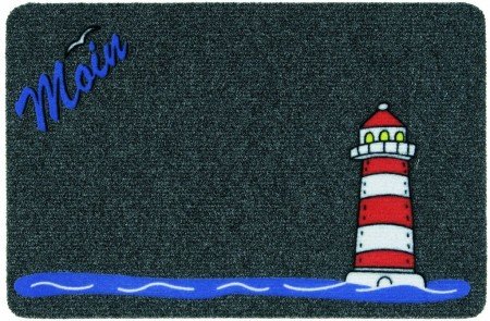 Astra Otto Golze Leuchtturm Moin Moin Fußmatte Moin Flocky 0.60 x 0.40 m für Innen türmatte sauberlaufmatte von Astra