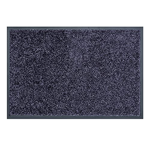 ASTRA Hochwertige Schmutzfangmatte - Fussmatte innen - bei 30° C waschbare Fußmatte - Rutschfester Läufer - Schuhablage Flur - Küche - blaugrau 40x60 cm von ASTRA